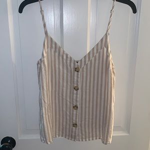 Abercrombie & Fitch Button-Down Striped Tank